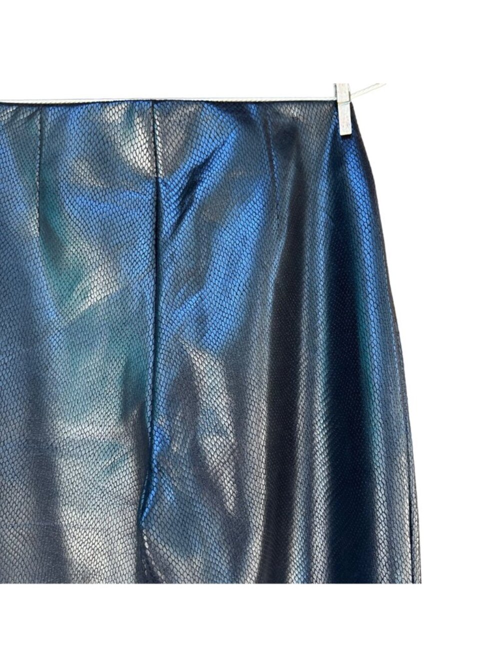 Zara Black Faux Snake Skin Vegan Leather Skinny Pants Size M - Picture 10 of 11